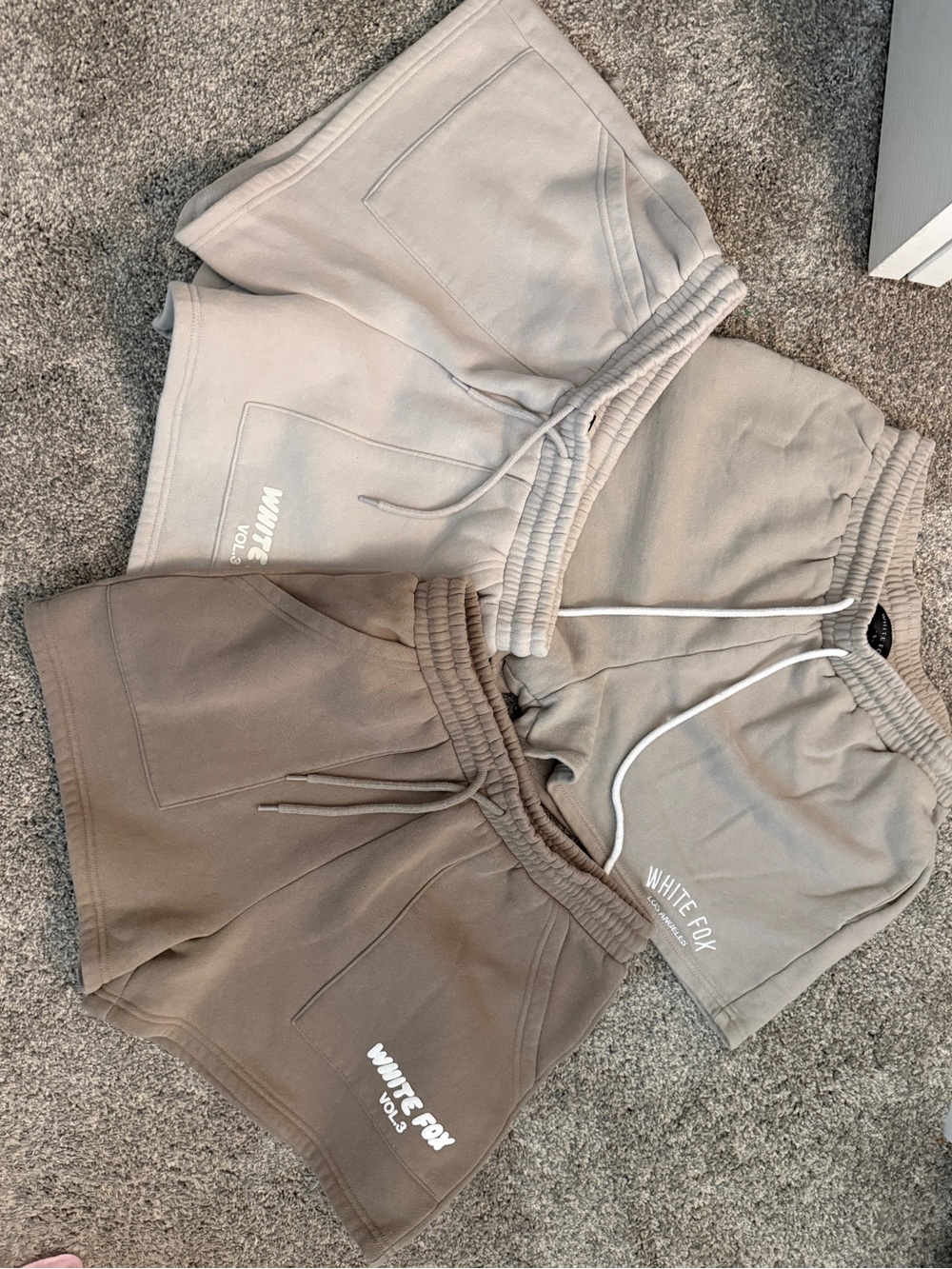 White Fox Boutique Beige & Taupe Athletic Shorts Small